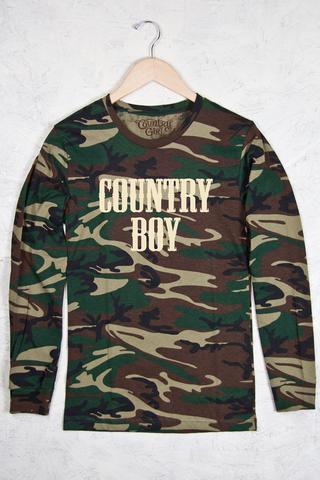 Camo Country Boy Logo - Country Boy®'s Logo Camo Long Sleeve Tee