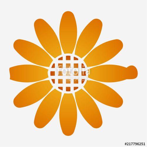 Pixel Daisy Logo - Flat daisy flower Innocence pixel perfect vector icon Stock image