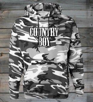 Camo Country Boy Logo - Country Boy® Logo Black and White Camo Pullover Hoodie. White camo