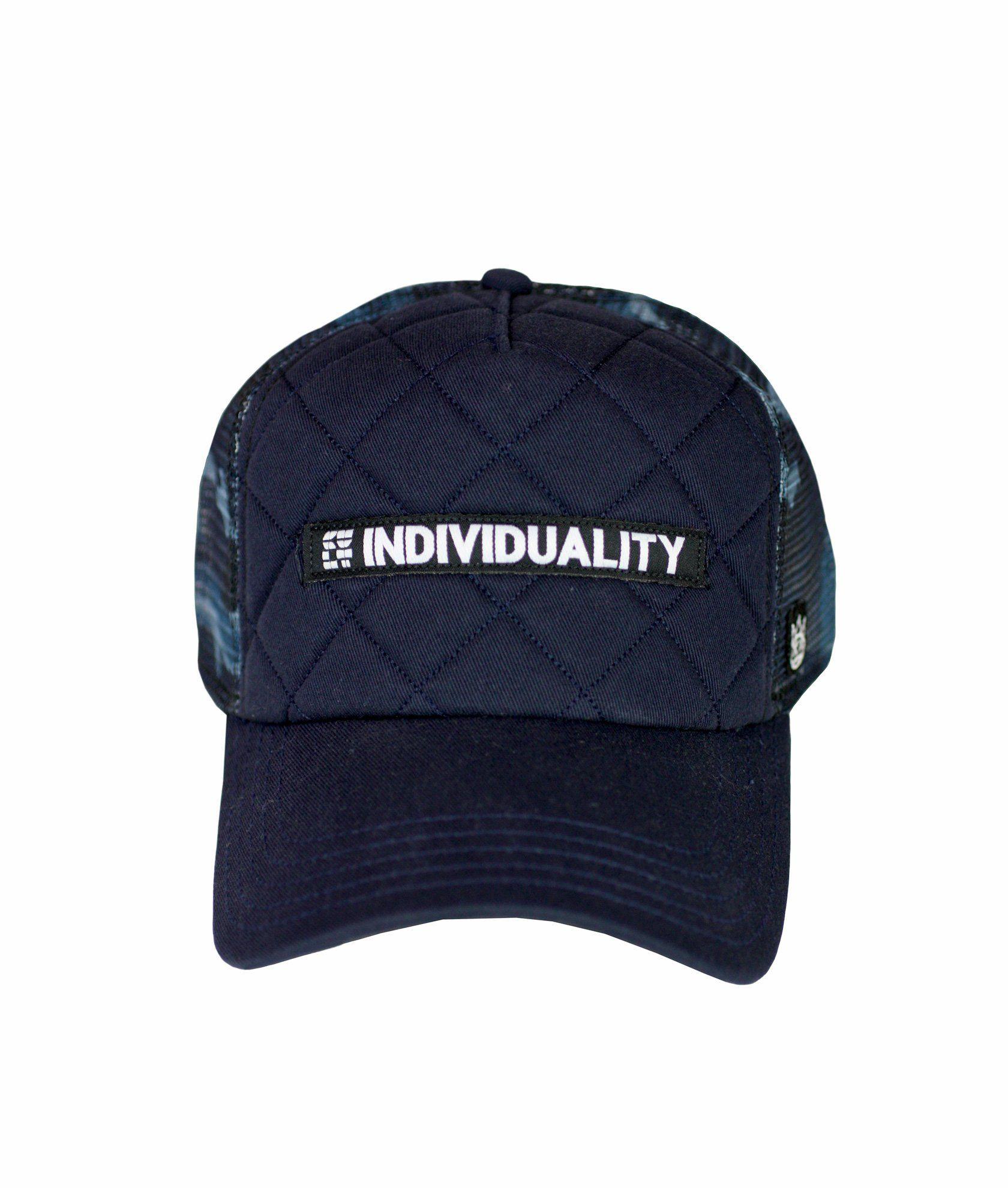 Camo Country Boy Logo - Cult of Individuality-MenQuilted Foam Logo Trucker Hat in Navy Camo Mesh
