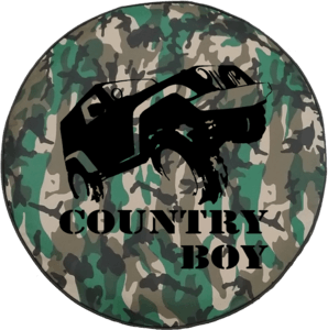 Camo Country Boy Logo - Tire Cover PRO | Woodland Classic Camo - Country Boy Wrangler Off ...