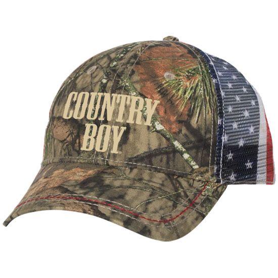 Camo Country Boy Logo - Country Boy Hats, Ball Caps, Bandanas