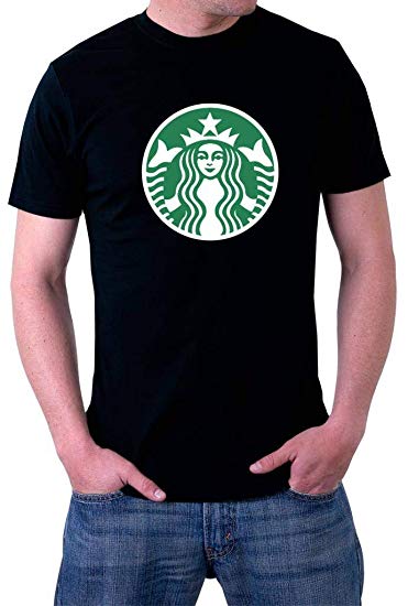 Funny Starbucks Logo - Amazon.com: EmoBug Funny Starbucks Logo Humor Men's T-Shirt: Clothing