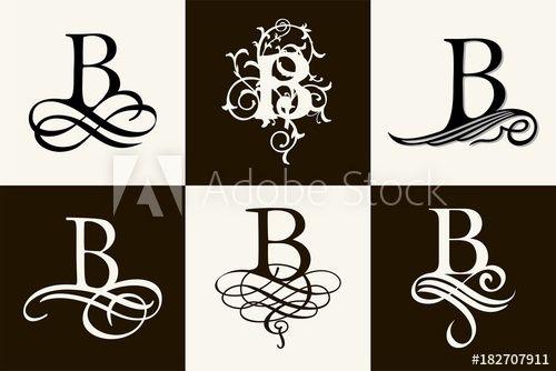 Capital B Logo - Vintage Set . Capital Letter B for Monograms and Logos. Beautiful ...