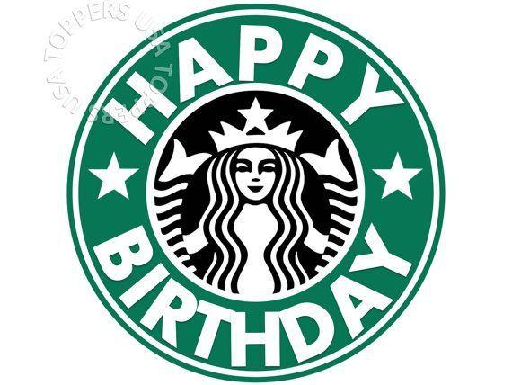 Funny Starbucks Logo - EDIBLE Starbucks Logo Cake Topper Wafer Paper Sheet