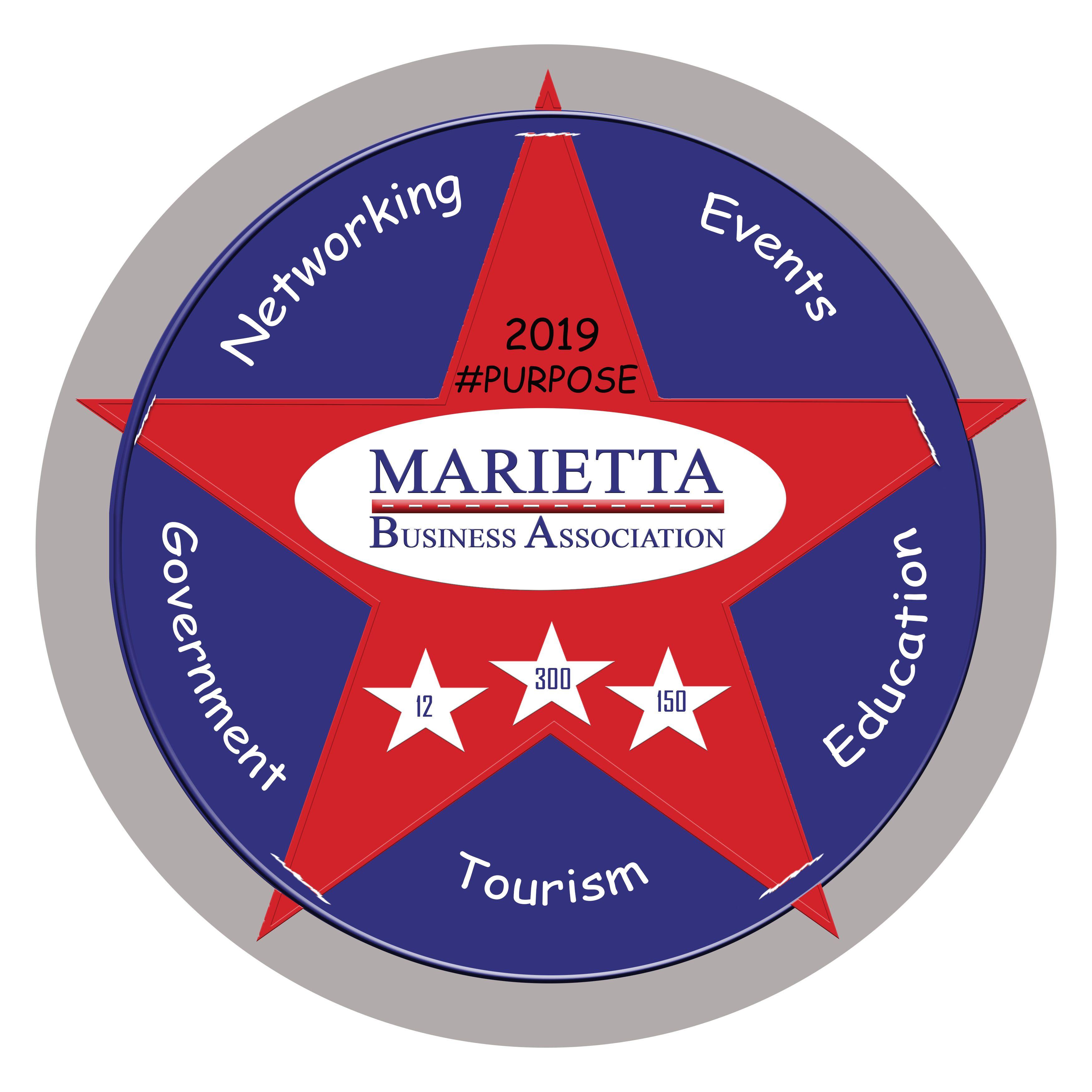 Georgia Red and Blue Business Logo - MBA