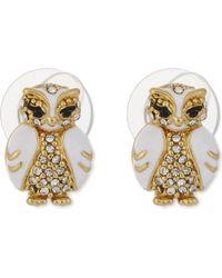 Spade with White Star Logo - Lyst Spade Star Bright Owl Stud Earrings in White