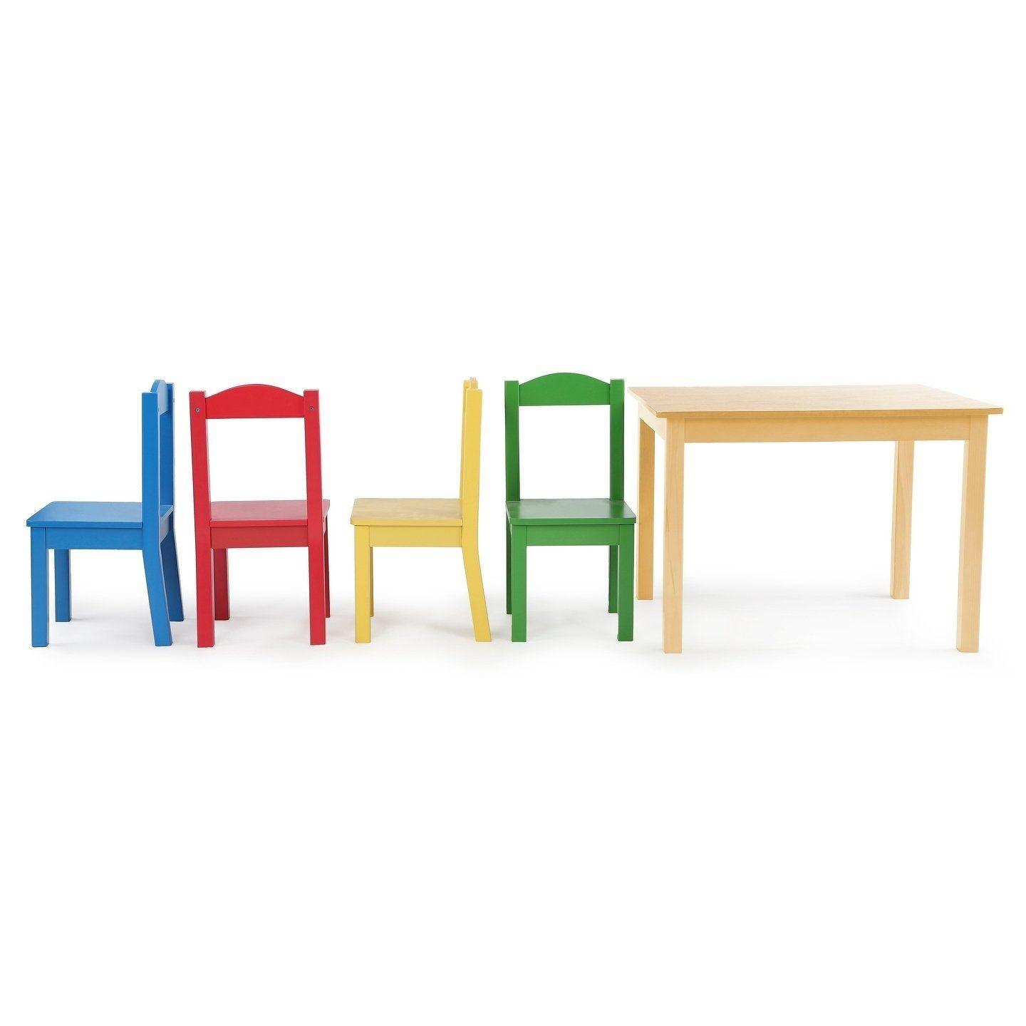 Pastel Furniture Logo - Tot Tutors Kids' Table and 4 Chair Set Pastel Wood Model Number ...