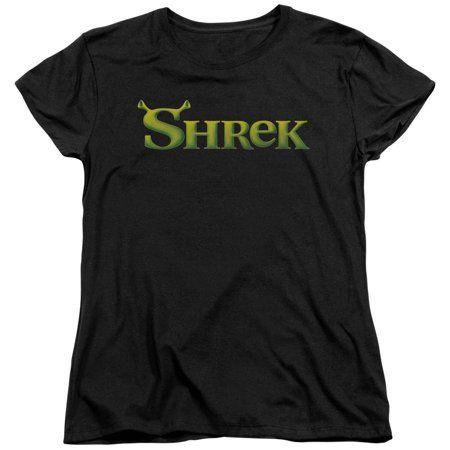 Wallmart Pictures of S Logo - Trevco - Shrek/Logo S/S Women's Tee Black Drm169 - Walmart.com