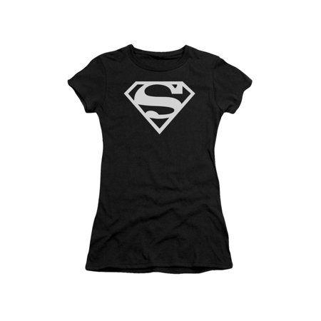 Wallmart Pictures of S Logo - Superman Iconic DC Comics Character Basic White S Logo Juniors Sheer