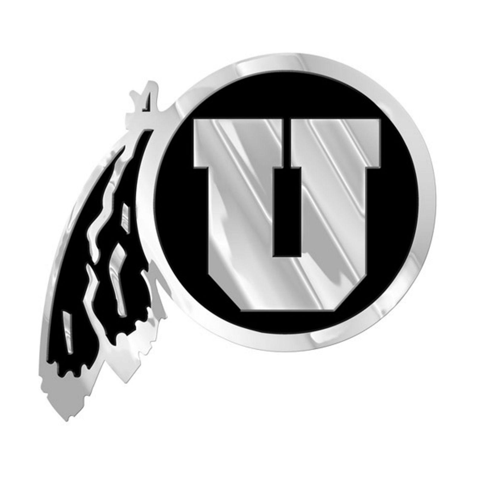 University of Utah Football Logo - Utah Utes Silver Chrome Colored Raised Die Cut Auto Emblem Decal