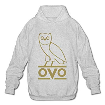 Ovo Owl Logo - JeFFCA Men's Drake OVO Owl LOGO Long Sleeve Sweatshirt Hoodies Ash