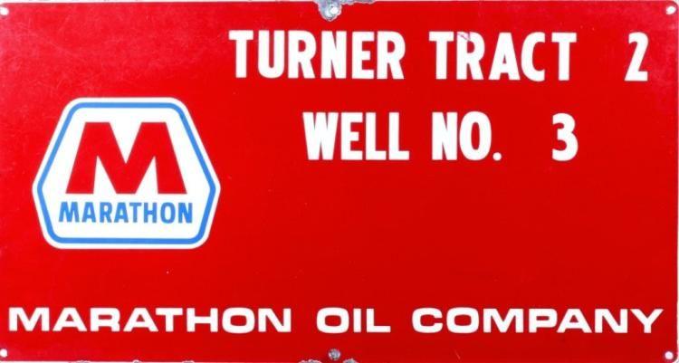 Marathon Oil Company Logo - Marathon Oil Co. Turner Well Porcelain Sign