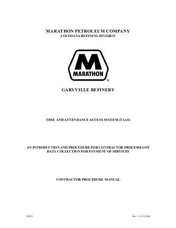 Marathon Oil Company Logo - Offset Policy - Marathon Oil Company, Garyville, Louisiana