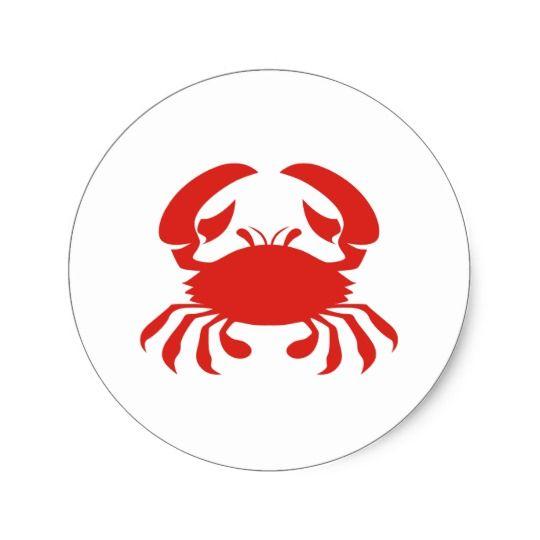 Red Crab Logo - Red Crab Logo Classic Round Sticker | Zazzle.co.uk