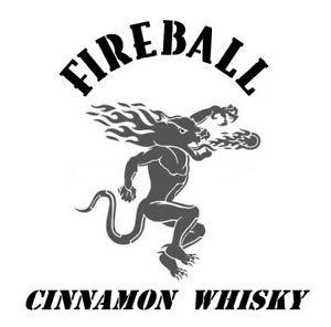 Whisky Logo - high detail airbrush stencil FIREBALL WHISKY logo FREE UK POSTAGE