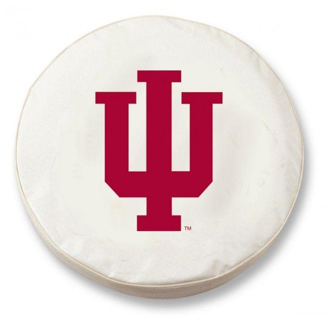 White Indiana Logo - Indiana University Logo Tire Cover - White
