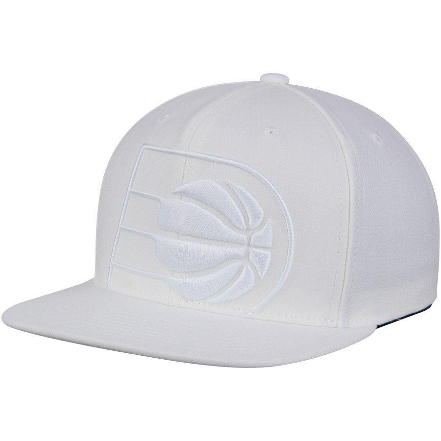 White Indiana Logo - Men's Indiana Pacers Mitchell & Ness White Cropped XL Logo Snapback ...