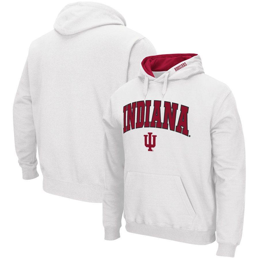 White Indiana Logo - Indiana Hoosiers Colosseum Arch & Logo Pullover Hoodie - White