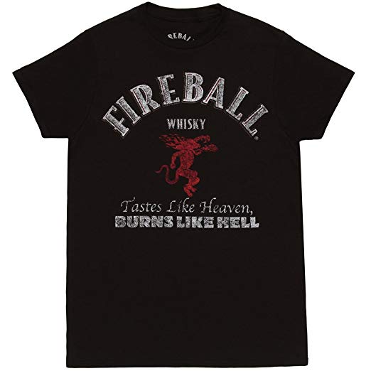 Whisky Logo - Fireball Whisky Logo Adult T Shirt: Clothing