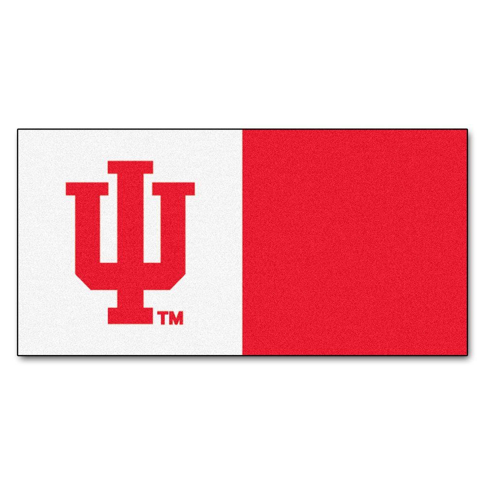 White Indiana Logo - FANMATS NCAA University Red and White Nylon 18 in. x 18