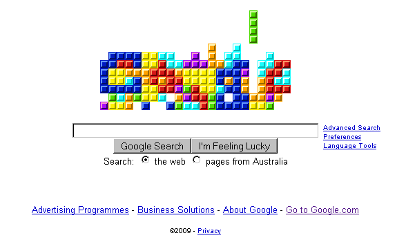Google Special Logo - Google's Tetris Logo