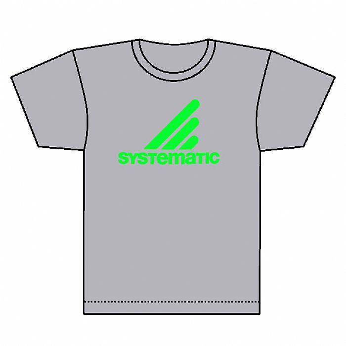 Grey Green Logo - SYSTEMATIC Systematic T Shirt (grey t shirt with green logo) vinyl