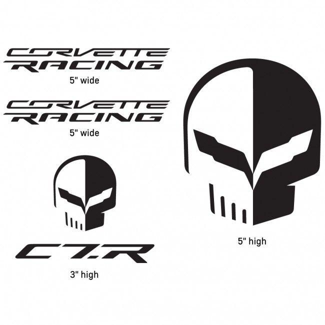 Corvette Skull Logo - Corvette Racing/Jake Decal Pack - Black