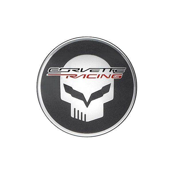 Corvette Racing Logo - Corvette Wheel Center Cap, Corvette Racing Logo, Argent, 2014 2017