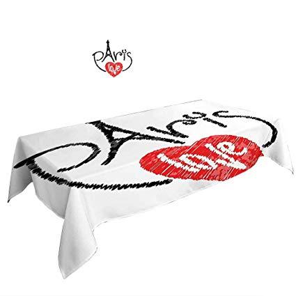 Rectangular White with Red Letters Logo - Amazon.com: Warm Family Rectangular Table Cloth Foot Table in ...
