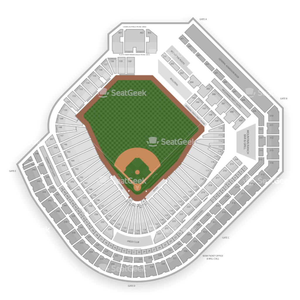 Coors Field Logo - Coors Field Seating Chart & Map | SeatGeek