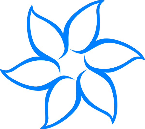 Blue Flowers Logo - Blue Flower Outline Clip Art clip art online