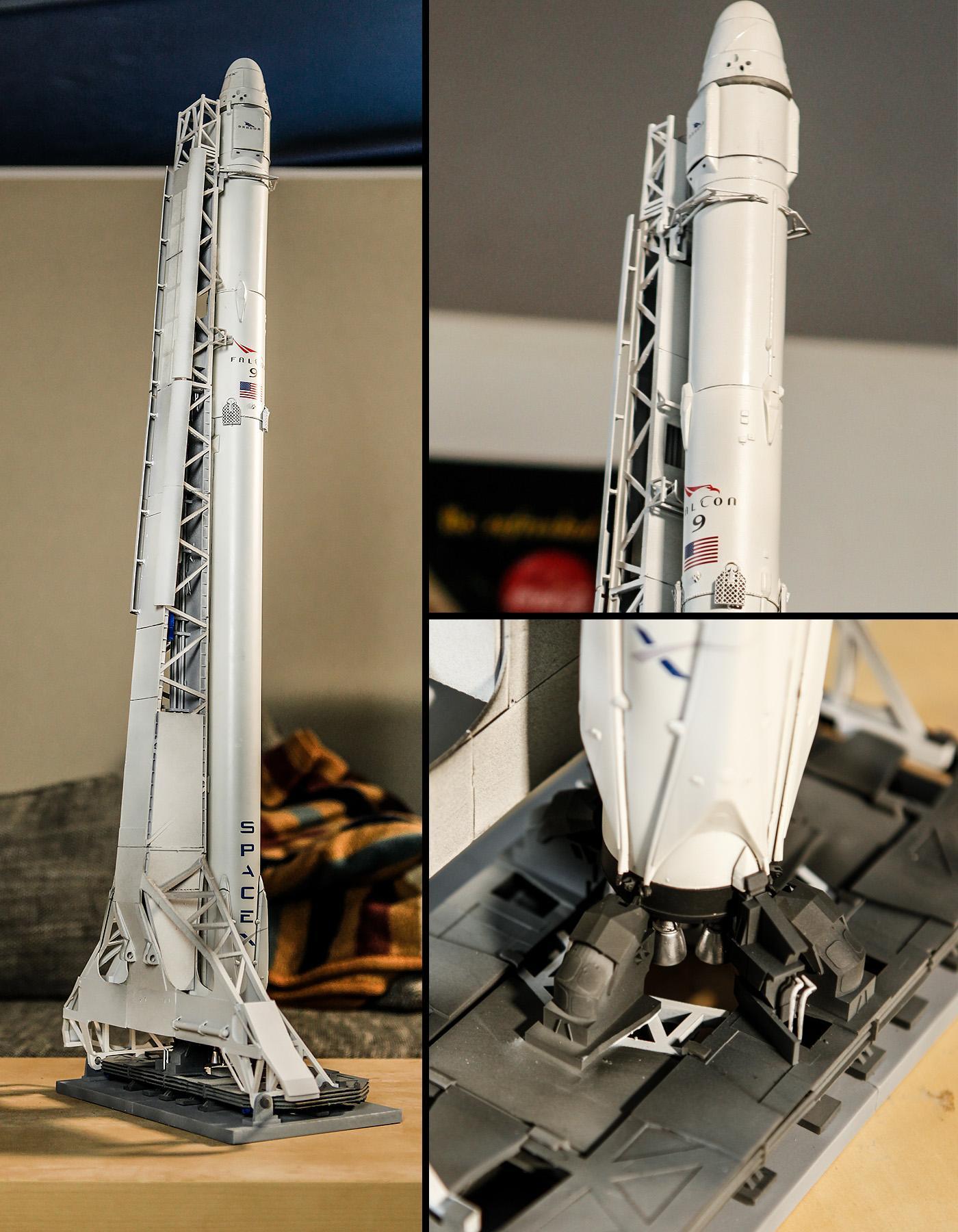 Dragon Falcon 9 Logo - Falcon 9/Dragon on TEL at 39A 1/72 model finished :) : SpaceXLounge