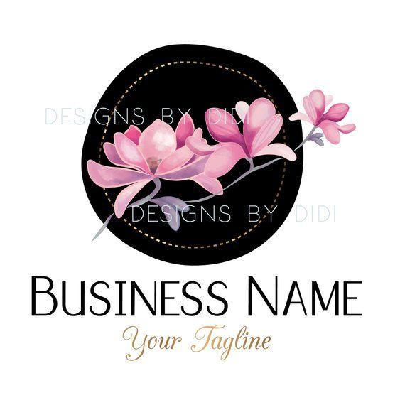 Blue Flowers Logo - Photography logo Custom logo design magnolia flowers logo | Etsy