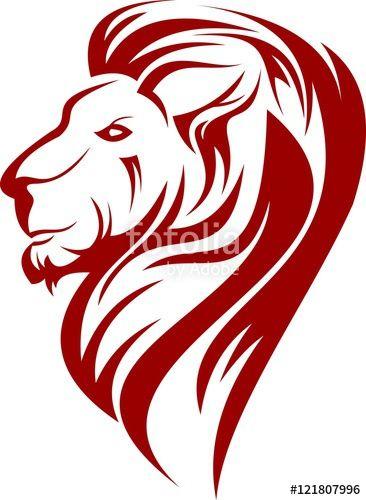 Red and Blue Lion Logo - red lion head logo