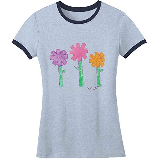 Blue Flowers Logo - Red Hot Chili Peppers Isby's Flowers Girls Jr Small Blue