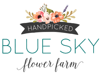 Blue Flowers Logo - Blue Sky Flower Farms | happily growing Woody Cuts, Floral Cuts ...