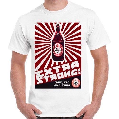 Red Horse Beer Logo - Red Horse Extra Strong Beer Logo Philippines Manila Retro T Shirt