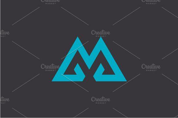 White and Black M Mountain Logo - Mountain - Letter M Logo ~ Logo Templates ~ Creative Market