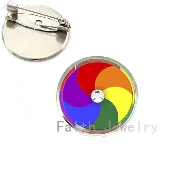 Rainbow Color Wheel Logo - I love color jewelry beautiful Color Wheel art pture brooches LBT ay