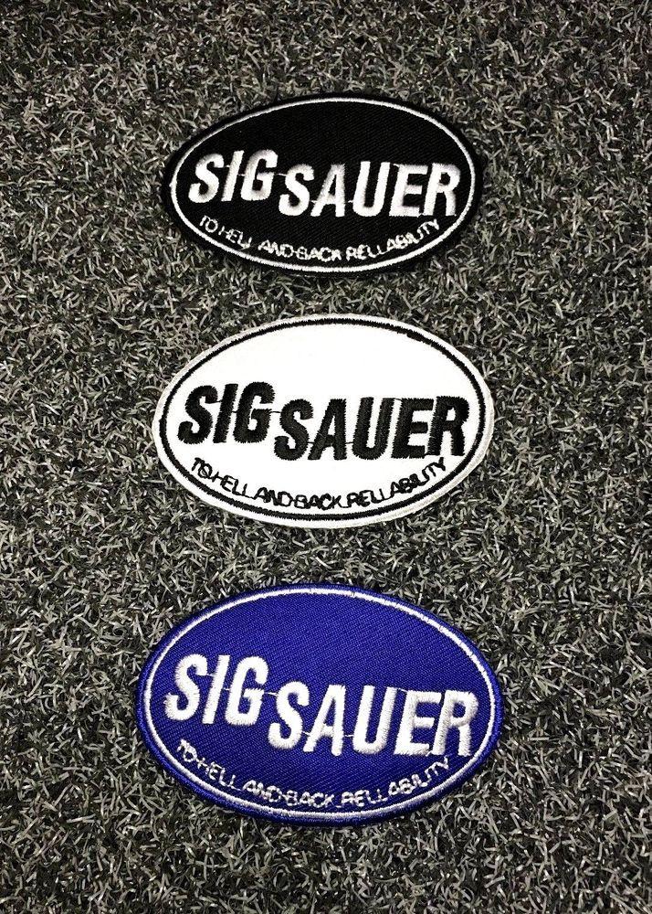 Sig Sauer Logo - Embroidered Patch Iron Sew Logo SIG SAUER GUN SPORT PISTOL ARMY ...
