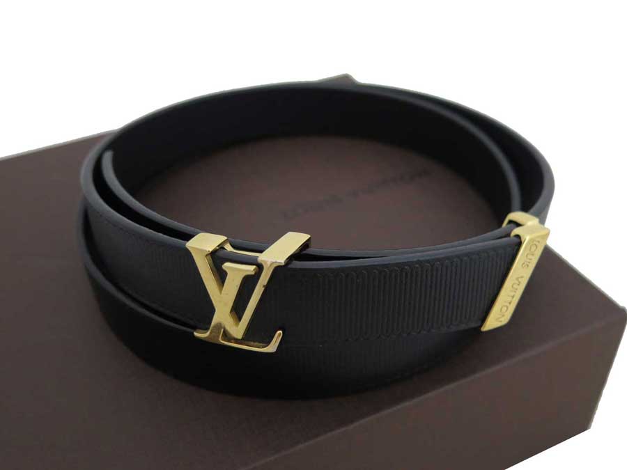 Black LV Logo - BrandValue: Louis Vuitton LOUIS VUITTON belt LV logo black x gold