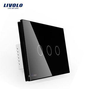VL Gang Logo - Livolo US Home Wall Touch Switch Black Glass Panel VL C303SR 82 3