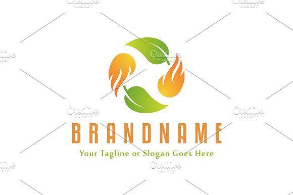 Leaves around Logo - Flames & Leaves Cycle Logo Templates Logo design with concept of ...