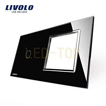 VL Gang Logo - Livolo EU 1 Gang & 1 Frame Pearl Crystal Glass Panel VL