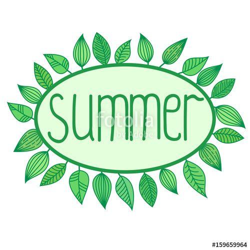 Leaves around Logo - Summer sign with leaves around oval frame