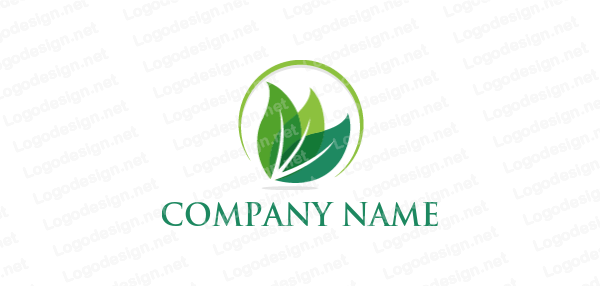Leaves around Logo - swoosh around leaves | Logo Template by LogoDesign.net