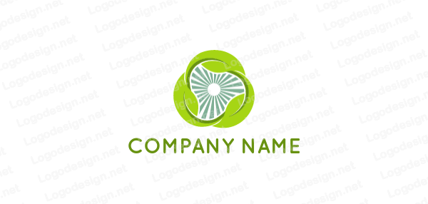 Leaves around Logo - leaves around sun rays | Logo Template by LogoDesign.net
