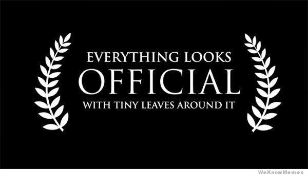 Leaves around Logo - Everything Looks Official With Tiny Leaves Around It | WeKnowMemes
