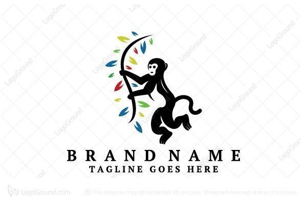 Leaves around Logo - Exclusive Logo 75813, Monkey Logo | LOGOS FOR SALE | Logos, Cute ...